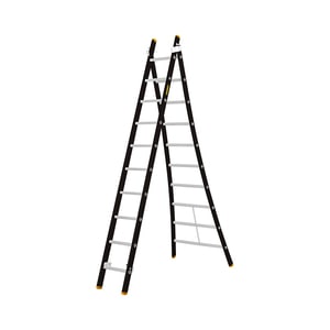 2 PART 10 RUNGS PROFESSIONAL ALUMINIUM MULTI-FUNCTION LADDER